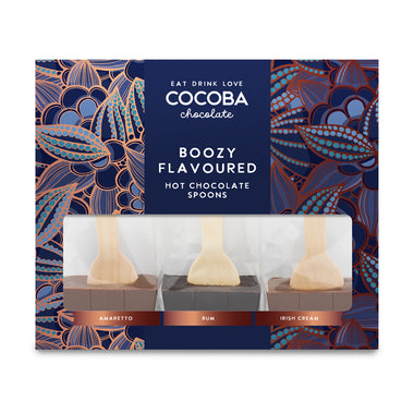 Gift Set of 3 Boozy Hot Chocolate Spoons with Marshmallows x 6