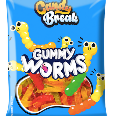 Candy Break Gummi Worms 4oz x 12
