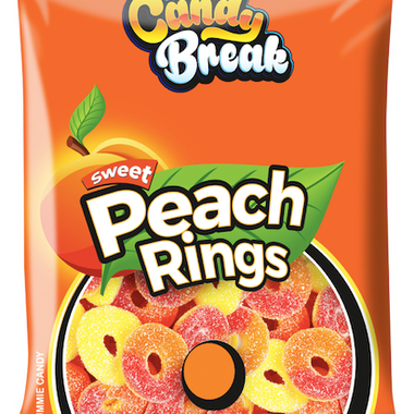 Candy Break Peach Rings 4oz x 12
