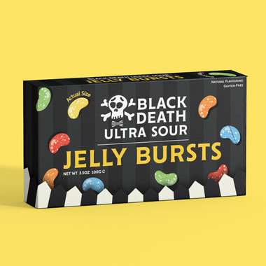 Black Death Ultra Sour Jelly Bursts Theatre Box 100g (12 x 100g box)